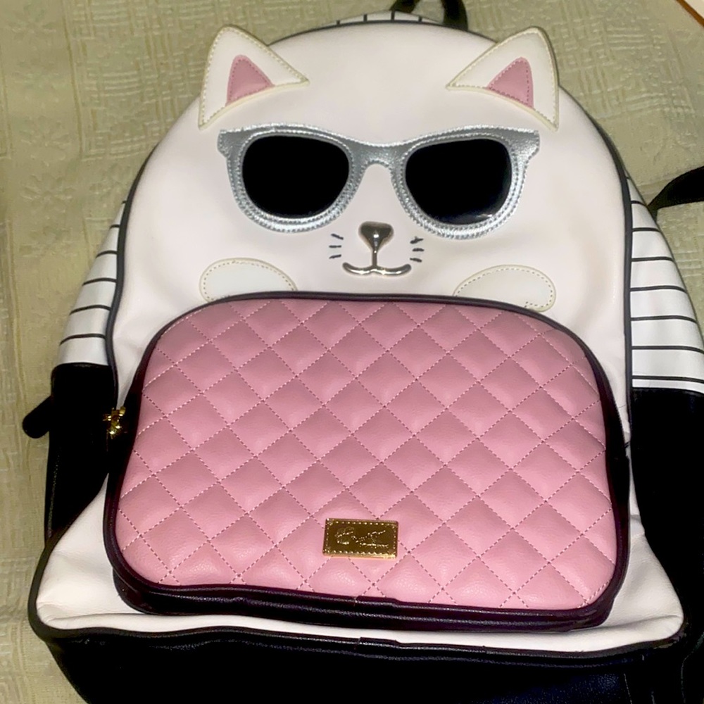 ADORABLE Betsy Johnson all leather back pack